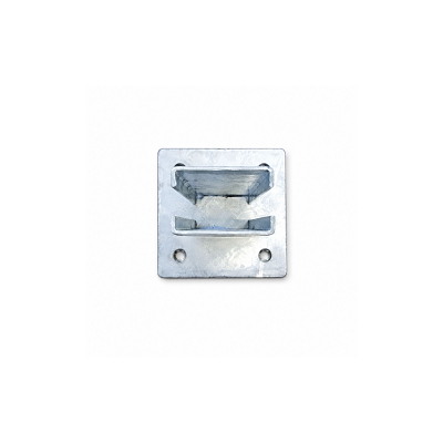 Fotplatta för 60x40 mm stolpe tillhörande panelstängsel, galvaniserad.