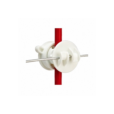 Isolator t/jernpæl, hvid, 10stk
